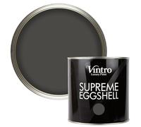 Vintro Paint | Eggshell Paint | for Walls | Wood | Trim | Satin Furniture Paint | Interior & Exterior Use. (Dark Grey - Midnight, 2.5 Litres)