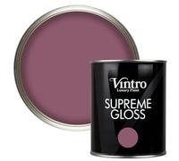 Vintro Paint | Gloss Paint | for Walls | Wood | Trim | Gloss Furniture Paint | Interior & Exterior Use. 1 Litre (Aubergine - Old Mauve)