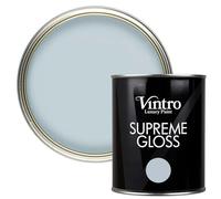 Vintro Paint | Gloss Paint | for Walls | Wood | Trim | Gloss Furniture Paint | Interior & Exterior Use. 1 Litre (Blue Grey - Aurora)