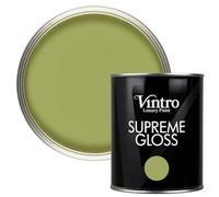 Vintro Paint | Gloss Paint | for Walls | Wood | Trim | Gloss Furniture Paint | Interior & Exterior Use. 1 Litre (Green - Sage)