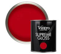 Vintro Paint | Gloss Paint | for Walls | Wood | Trim | Gloss Furniture Paint | Interior & Exterior Use. 1 Litre (Red - Valentine)