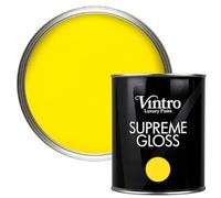 Vintro Paint | Gloss Paint | for Walls | Wood | Trim | Gloss Furniture Paint | Interior & Exterior Use. 1 Litre (Yellow - Osborne Yellow)