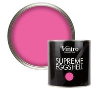 Vintro Paint Hot Pink Eggshell For Walls Wood Trim Satin Furniture Paint Interior & Exterior 2.5L (Belladonna)