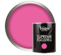 Vintro Paint | Hot Pink Eggshell Paint | for Walls | Wood | Trim | Satin Furniture Paint | 1 Litre (Belladonna - Hot Pink)