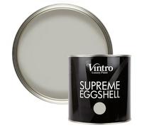 Vintro Paint Light Grey Eggshell For Walls Wood Trim Satin Furniture Paint Interior & Exterior 2.5L (Tower Bridge)
