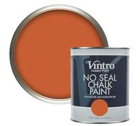 Vintro Paint | No Seal Chalk Paint | Orange/Brown | Interior & Exterior Use | Furniture | Walls | Wood | Metal | 1 Litre (Orange/Brown - Thor's Rust)