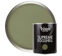 Vintro Paint | Olive Green Eggshell Paint | for Walls | Wood | Trim | Satin Furniture Paint | Interior & Exterior Use. 1 Litre (ChiffChaff Green)