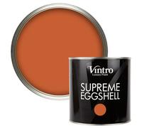Vintro Paint Orange Brown Eggshell For Walls Wood Trim Satin Furniture Paint Interior & Exterior 2.5L (Thor's Rust)