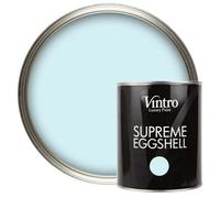 Vintro Paint Pale Blue Eggshell For Walls Wood Trim Satin Furniture Paint Interior & Exterior 1L (Moonstone)