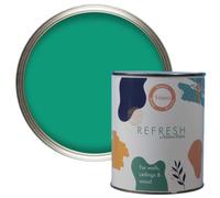 Vintro Paint Refresh Emerald Green Matt Finish for Furniture, Walls, or Wood, Interior Use - 1 Litre (Emerald Green)