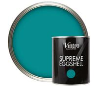 Vintro Paint Teal Eggshell For Walls Wood Trim Satin Furniture Paint Interior & Exterior 1L (Teal)