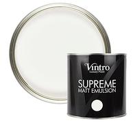 Vintro Paint | White Matt Emulsion | Luxury Wall & Ceiling Paint | Smooth Chalk Finish | 2.5L (Crystal)