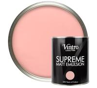 Vintro | Pink | Luxury Matt Emulsion | Smooth Chalky Finish | Multi Surface Paint | for Walls, Ceilings, Wood and Metal | 1L (Salmon Pink - Dancing Salmon)