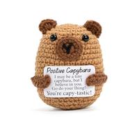 Vinuwu Positive Crochet Animals Capybara Gifts,Emotional Support Gift with Positive Affirmation Cards,Funny Inspirational for Women (A)
