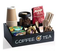 Vinvoli Coffee Station Organizer - Premium 2025 All-in-One Coffee Bar & Tea Organizer for Bar Accessories, Tea Storage, and Decor