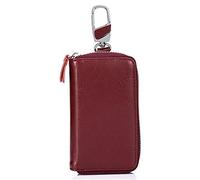 VINWO Large Leather Key Case Wallet with 12 Hooks & 1 Keychain/Ring for Men or Women, Wine Red, One size