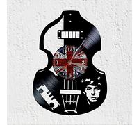 VINY WOODY Electric Guitar Shape Bass Rock and Roll Clock New Wall Decoration Vinyl Disc Clock Original Gift