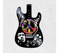 VINY WOODY Electric Guitar Shape Hard Rock Clock New Wall Decoration Vinyl Disc Clock Original Gift