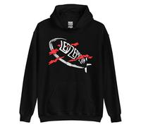 VINY WOODY Grupo Britanico Unisex Led Zeppelin Hoodie, Black, Long Sleeve, Cotton, Casual Style Blues Rock, Black/White, S