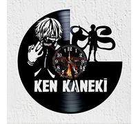 VINY WOODY Vinyl Record Wall Clock Silhouette Ken Kaneki Anime Character