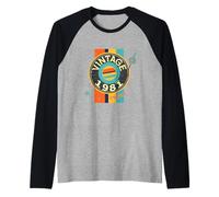 Vinyl 1981 Birthday Record Player Vintage Raglan Baseball Tee