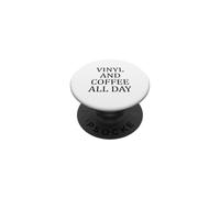 Vinyl And Coffee All Day Music Lover PopSockets Adhesive PopGrip