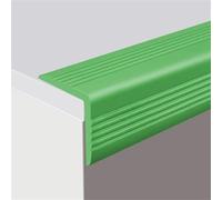 Vinyl Anti Slip Stair Strips Nosing, Self Adhesive Edge Protector Rubber Treads, Waterproof Nose Molding Corner Trim for Outdoor & Indoor Staircase Treads(Green,2.5x2.5cm-10meters/393in)