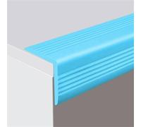 Vinyl Anti Slip Stair Strips Nosing, Self Adhesive Edge Protector Rubber Treads, Waterproof Nose Molding Corner Trim for Outdoor & Indoor Staircase Treads(Blue2,2.5x2.5cm-10meters/393in)