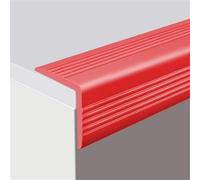 Vinyl Anti Slip Stair Strips Nosing, Self Adhesive Edge Protector Rubber Treads, Waterproof Nose Molding Corner Trim for Outdoor & Indoor Staircase Treads(Red,2.5x2.5cm-10meters/393in)