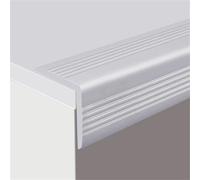 Vinyl Anti Slip Stair Strips Nosing, Self Adhesive Edge Protector Rubber Treads, Waterproof Nose Molding Corner Trim for Outdoor & Indoor Staircase Treads(White,2.5x2.5cm-10meters/393in)