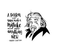 Vinyl Art Sticker Albert Einstein Inspiring Quote Scientist Lab School 54x76.8cm Do not Damage The Wall Surface Large Black