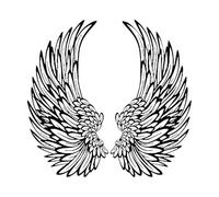 Vinyl Art Sticker Angel Wings 54x56.6cm Multiple Size Options Large Black