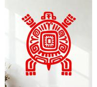Vinyl Art Sticker Aztec Mayan Totem Turtle Maya inca Tribal Symbols 35x41.4cm Personalized Customization Red