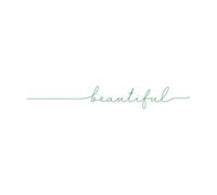 Vinyl Art Sticker Beautiful Word Continuous One Line 12x85.1cm Do not Damage The Wall Surface Green