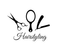 Vinyl Art Sticker Beauty Hair Salon Tools Hairstyling Studio 34x46cm Glass Stickers Black