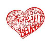 Vinyl Art Sticker Bible Passage be not Afraid only Believe Made 65.6x79.7cm Do not Damage The Wall Surface Red