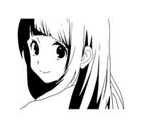 Vinyl Art Sticker Cartoon Anime Comics Children Daughter Son Cute 36x41.9cm Equipped with Transfer Film kit Small Black