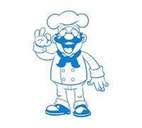 Vinyl Art Sticker Chef Catering Trailer Graphics Burger Car Kitchen 81x110.1cm Personalized Customization Extra Large Blue