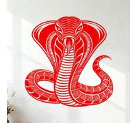 Vinyl Art Sticker Cobra Snake Silhouette 35x35.9cm Art Decoration Red
