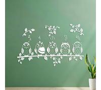 Vinyl Art Sticker Cute Owl 54.6x85.3cm Wall beautification White