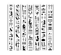 Vinyl Art Sticker Egyptian Hieroglyphs Or Ancient Egypt Letters 36x36.1cm Can Modify and add Information S-Black