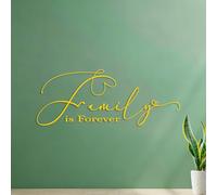 Vinyl Art Sticker Family is Forever Heart Home House Love Inspirational Quotes 32x81.8cm It Won't Fall Off Yellow