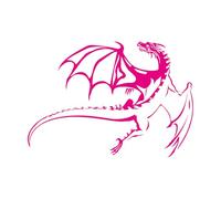 Vinyl Art Sticker Flying Dragon Flying Dragon Family Wild Grassland 64x91.4cm Glass Stickers Rosered