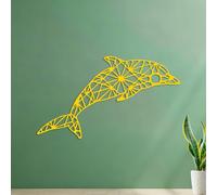 Vinyl Art Sticker Geometric Dolphin Nordic 42x72.8cm Multiple Size Options Yellow