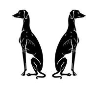 Vinyl Art Sticker Greyhound Dogs Sitting Home Animals Pets 81x86.7cm Equipped with Transfer Film kit Extra Large Black
