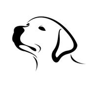 Vinyl Art Sticker Head Abstract Labrador Puppy Dog Pet 36x48.1cm Self Adhesive Small Black