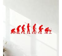 Vinyl Art Sticker Human Evolution History Quotes from Apes to Computer Geek Teenagers 22x77.5cm Art Mural Painting Red
