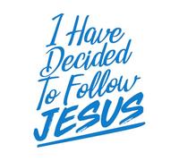Vinyl Art Sticker i Have Decided to Follow Jesus 49.2x58.9cm Personalized Customization Blue