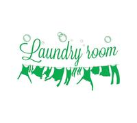 Vinyl Art Sticker Laundry Room Sign Bubbles 32x55.3cm Art Decoration Small Green