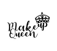 Vinyl Art Sticker Make Up Queen Crown Makeover Beauty Salon 32x49.5cm Art Mural Painting Small Black